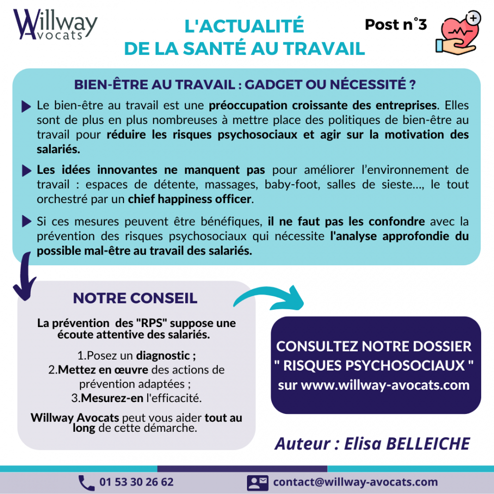 Bien-être au travail : gadget ou nécessité ?