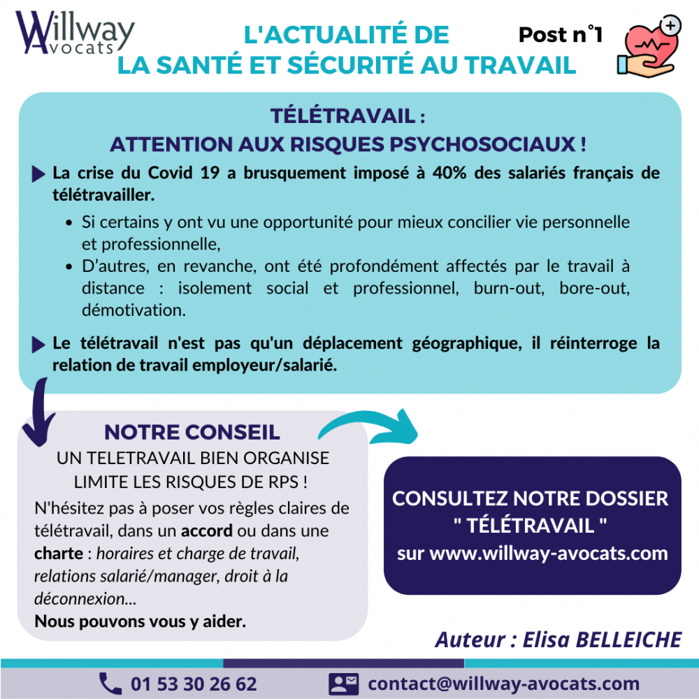 Télétravail : Attention aux risques psychosociaux !