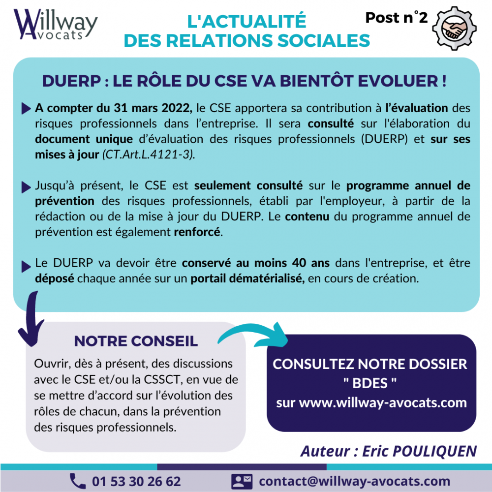 DUERP : Le rôle du CSE va bientôt évoluer !