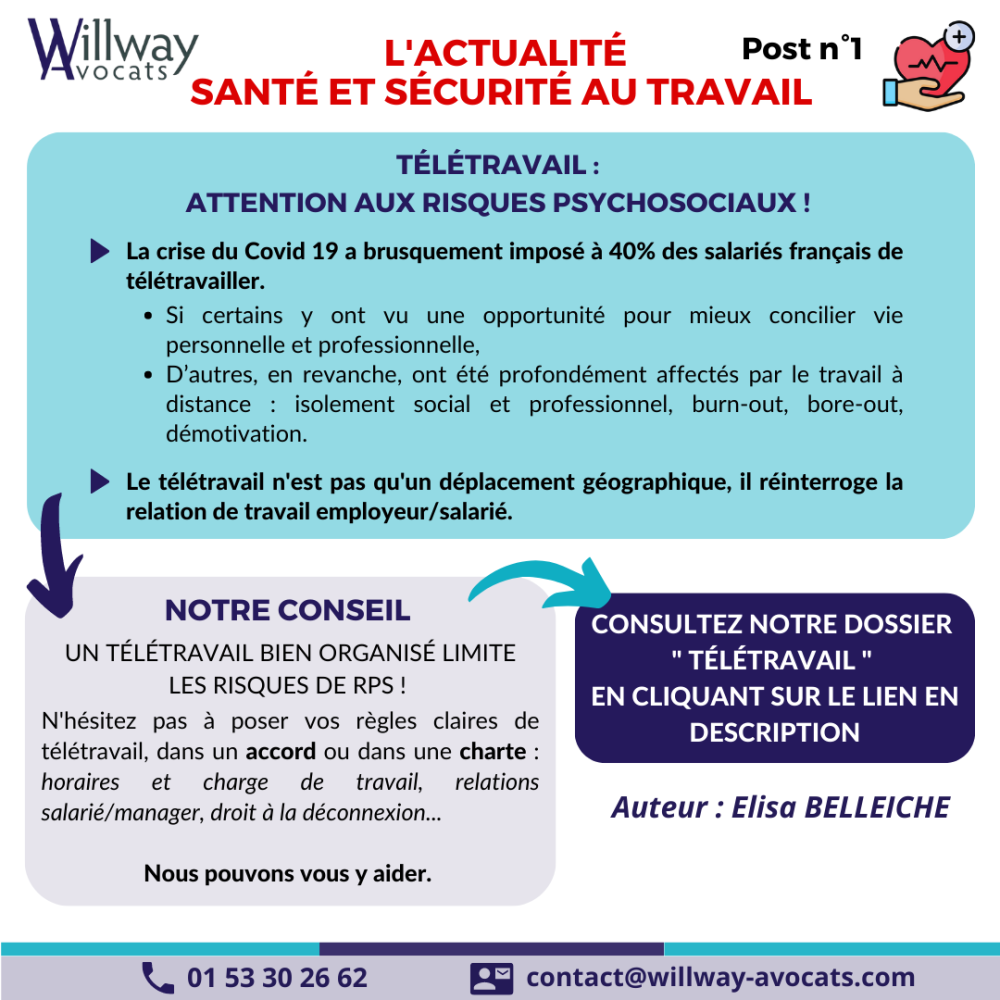 Télétravail : Attention aux risques psychosociaux !