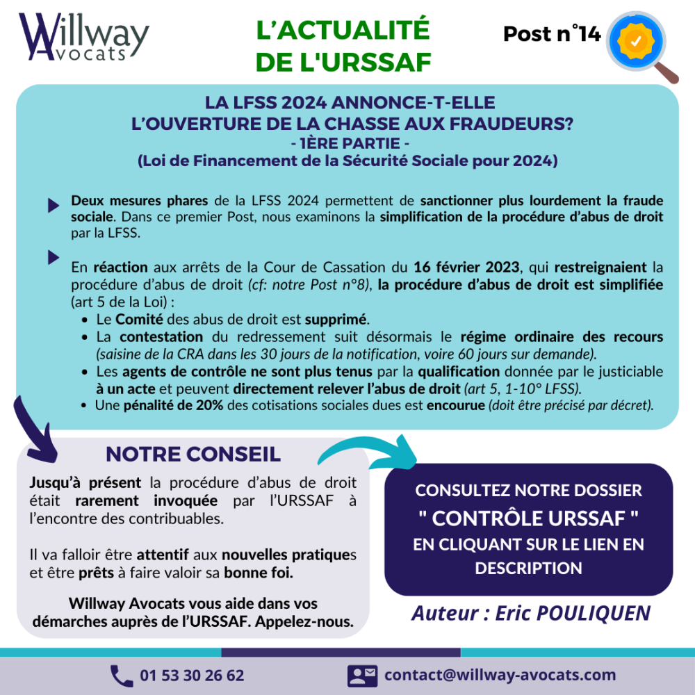 La LFSS 2024 annonce-t-elle l’ouverture de la chasse aux fraudeurs? - 1ère partie -