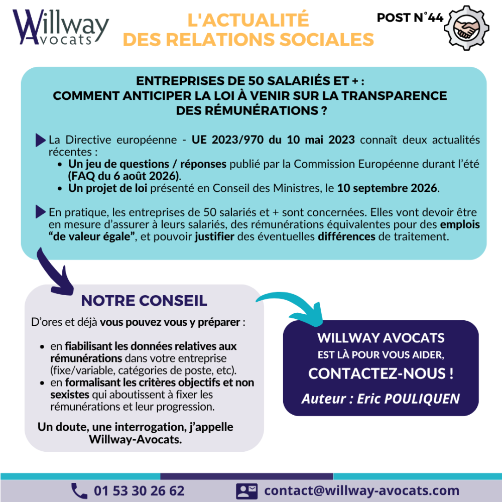 Entreprises de 50 salariés et + : comment anticiper la loi à venir sur la transparence des rémunérations ?